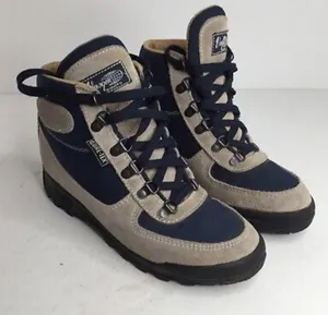 Vasque cowhide VINTAGE Skywalk suede leather gore-tex hiking tan blue boots sz 8 thumbnail 1