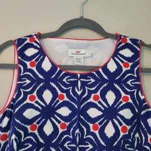 Vineyard Vines Red, White, and Blue Whale Tail Tile Embroidered Dress thumbnail 2
