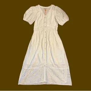 NWT Knox Rose White Puff Sleeve V Neck Sundress Extra Small thumbnail 3