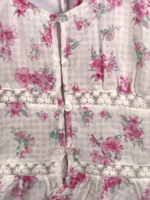 Altar’d State Tank Top XL Pink Floral Lace Peplum Fairycore Cottagecore NWOT thumbnail 5