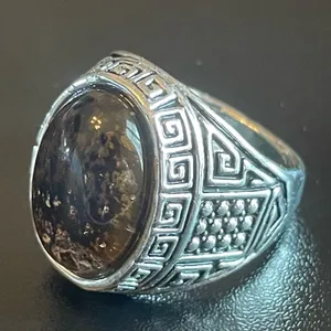 Tigers eye stone silver ring size 9 Brown thumbnail 3