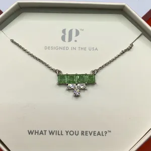 Bomb Party Necklace RBP5939 “Captured Elegance” LC Ice Crystal on Rhodium NWT thumbnail 2
