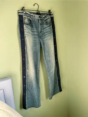 3x1 Joy Snap Away Jean Size 26 Riva Medium Wash Button Snaps Wide Leg thumbnail 6