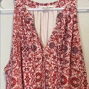 C & E Red Patterned Sleeveless tassel Dress Large thumbnail 4