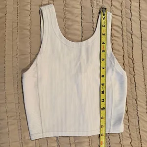 Lululemon Ribbed Softstreme Cropped Tank Top Light Vapor 0 W1EDFS Sleeveless thumbnail 6