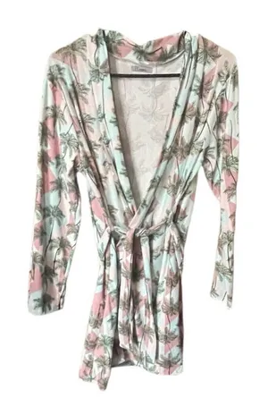 JV Joan Vass size L palm  print robe. thumbnail 1