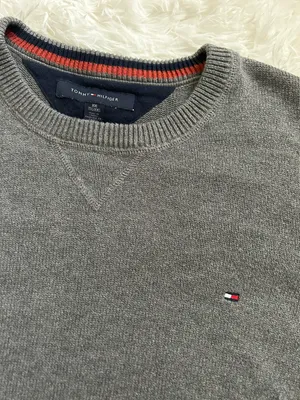 Vintage Oversized Grey Embroidered Sweater thumbnail 3