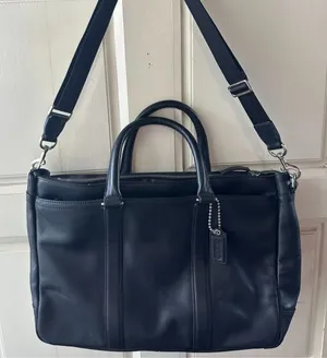 EUC Coach #F70916 Lexington Dual Zip Leather Metropolitan Laptop Business Tote thumbnail 1