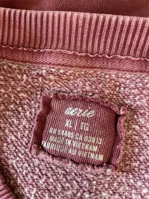 AERIE Everyday Pocket Pullover Crewneck Ribbed in Burgundy Size XL thumbnail 8