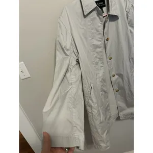 Lauren Ralph Lauren Cream Trench Coat Jacket Size Large Chic Minimalist Staple thumbnail 4