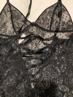 Victoria’s Secret black lace slip dress thumbnail 4