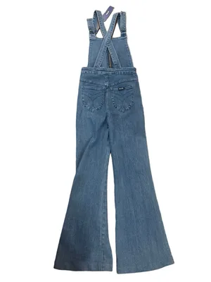ROLLA'S Blue Zip-Front Wide-Leg Denim Overalls thumbnail 5