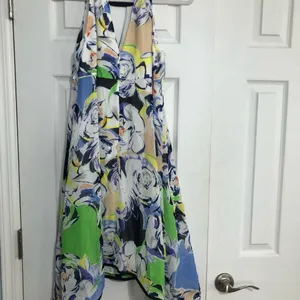 Adrianna papell‎ Blue floral fit flare dress women’s size 6 Vacation travel thumbnail 10