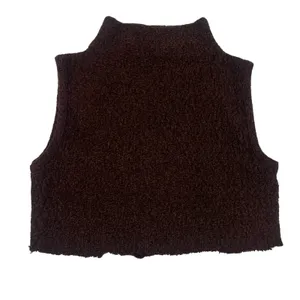 Vintage Retango Y2K Cropped Mockneck Womens Boucle Top Sz L Grunge Sleeveless thumbnail 9
