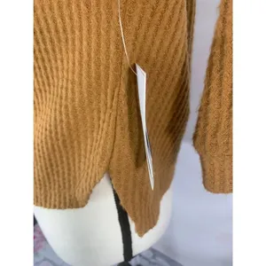 NWT | Women’s Abound Waffle Knit‎ Long Sleeve Henley Cropped Sweater thumbnail 3