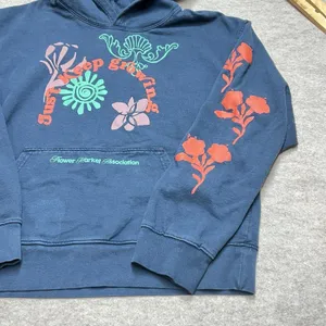 Urban‎ Outfitters Just Keep Growing Flower Market Hoodie Blue Medium Boho Indie thumbnail 6