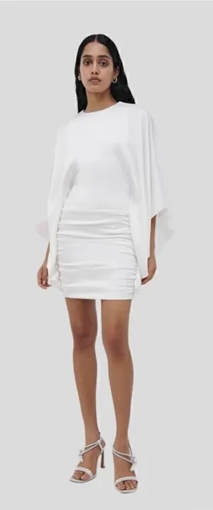 Jonathan Simkhai Kadence Bell Sleeve Mini Dress White-Size 0 thumbnail 1