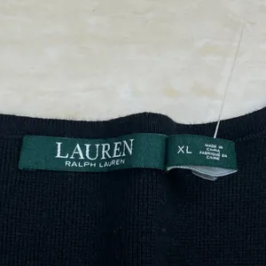 Lauren Ralph Lauren Black V-Neck Flutter Sleeve Knit Sweater Dress XL thumbnail 2