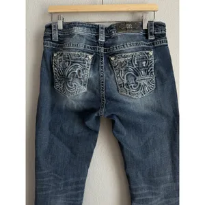 Miss Me Mid Rise Easy Bootcut Jeans 30 Blue Thick Stitch Bling Western Y2K Boho thumbnail 8