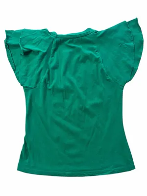 Maeve Green Flutter Sleeve Scoop Neck Top thumbnail 2
