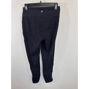 Lululemon Black High Rise Macrame Lattice Leggings Size‎ 8 Yoga Workout Pants thumbnail 5