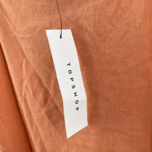 TOPSHOP Dress Size 2 Tiered Poplin Midi Peach Orange Casual Summer Ties NWT thumbnail 5