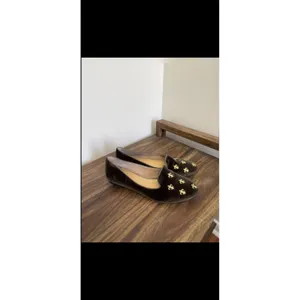 Talbots Olive Green‎ Velvet Fleur-de-lis Smoking Slippers Loafers Flats 7.5M thumbnail 3