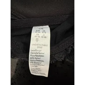 Spanx Undietectable Black‎ Floral Lace Bandeau Bra Strapless Wireless Large L/G thumbnail 4