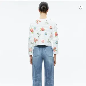 NWT Alice + Olivia ANDERSON CARDIGAN White Multi Roses M thumbnail 3