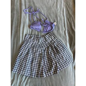 Wild Fable Lavender Purple Shimmer Ribbed Triangle Bikini‎ Top Daisy Detail XS thumbnail 4