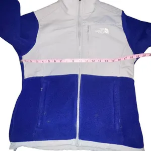 The North Face Jacket Womens Small Blue Purple Grey‎ Fleece Polartec Denali Coat thumbnail 3
