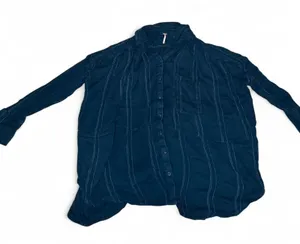 Free People‎ Button Down Tunic Blue XS Boho Oversized Casual thumbnail 1