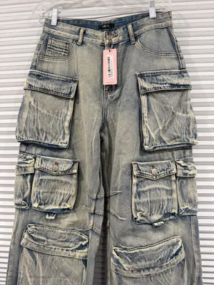 Micas Ombré multi pockets wide leg cargo jeans thumbnail 3
