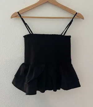 Zara smocked peplum top thumbnail 1