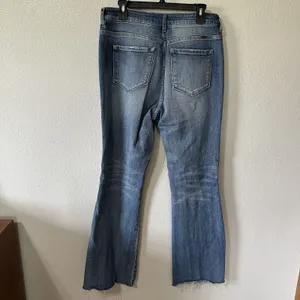 KanCan Boot Cut‎ Flare Stretch Jeans Size 11/29 Light Medium Wash Raw Hem thumbnail 4
