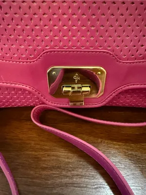 Cole Haan Hot Pink (Beet) Jenna Perforated Leather Shoulder Bag NWT thumbnail 2