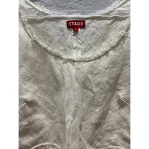 STAUD 100% Linen Cropped Top Sz L Minimalist Boho Classic thumbnail 2