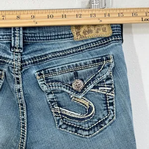 Silver Jeans Suki Surplus‎ Bootcut Women 26x32 Blue Denim Mid Rise Medium Wash thumbnail 6