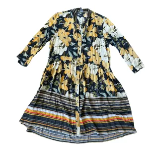 Anthropologie Floral Mini Dress Yellow Green thumbnail 3