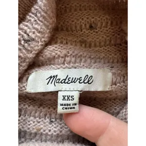 Madewell Women Sweater Size XXS Pink Wool‎ Blend Ribbed Knit Mock Neck Cozy City thumbnail 3