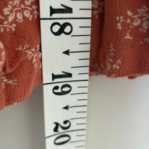 American Eagle Terracotta Orange Floral Wide Leg Crop Pants Medium Viscose thumbnail 4