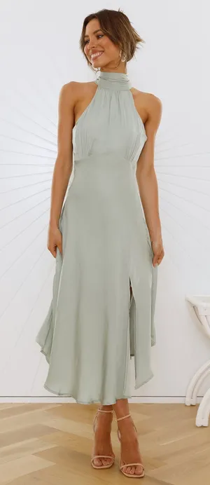 Hello Molly No Tears Here Maxi Dress Sage XS thumbnail 1