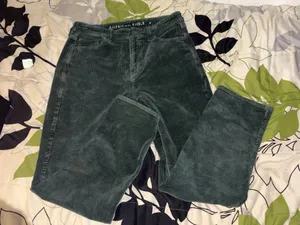 Dark Green Corduroy American Eagle Pants thumbnail 1