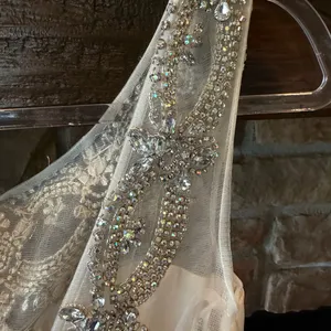 Sherri Hill A-Line Satin Beaded Bodice Wedding Dress NWT thumbnail 13