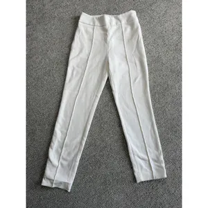 HM Womens White Pintuck Ankle Trousers Size 2 Slim Fit High Rise Dress Pants thumbnail 2