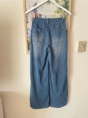 Halara Flex High Waisted Tummy Control Wide Leg Jeans Tide Blue XS New thumbnail 6