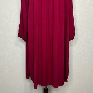 Dabenti Embroidered Sequins Burgundy Long Sleeves Midi Dress, Size XL thumbnail 4
