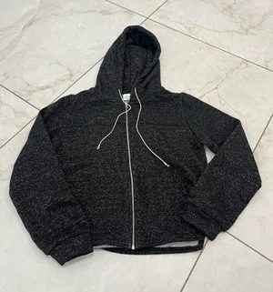 NEW Humming Bird Maison De Seoul Black Speckled Zip Up Hoodie Size Medium thumbnail 1