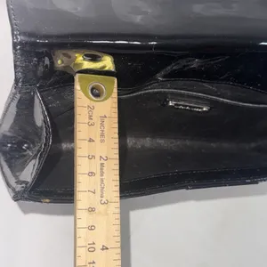 Michael Kors Buckle‎ Black Designer Old Money Minimalist Patent Leather Clutch thumbnail 10