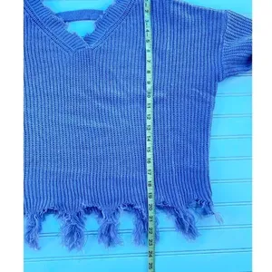 Fringe knit sweater Size Large‎ Purple thumbnail 6